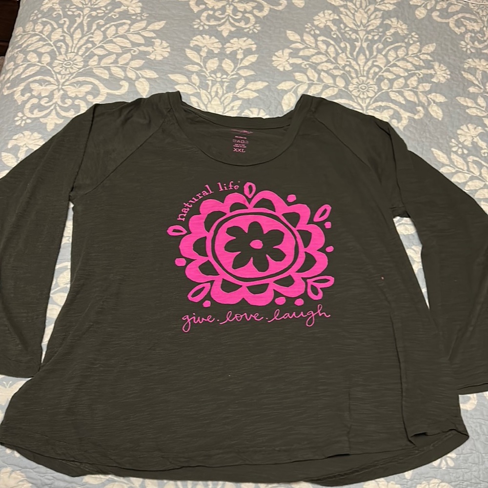Natural Life Give Love Laugh long sleeve tee